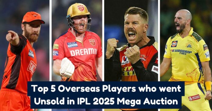 Top 5 Overseas Players who went Unsold in IPL 2025 Mega Auction